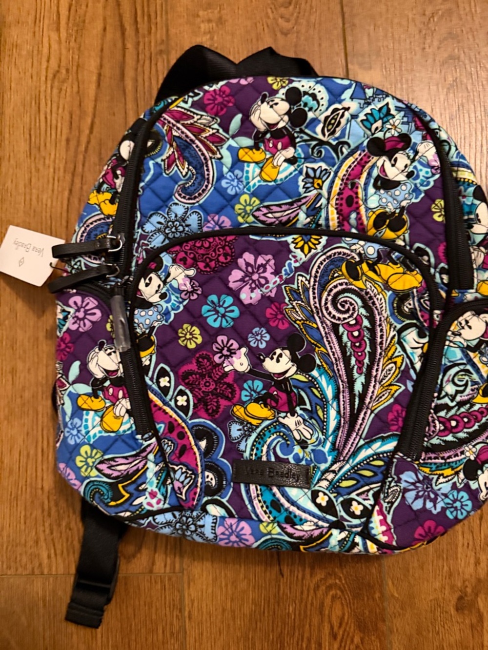 Vera Bradley Purple Paisley Mickey Mouse Quilted Backpack